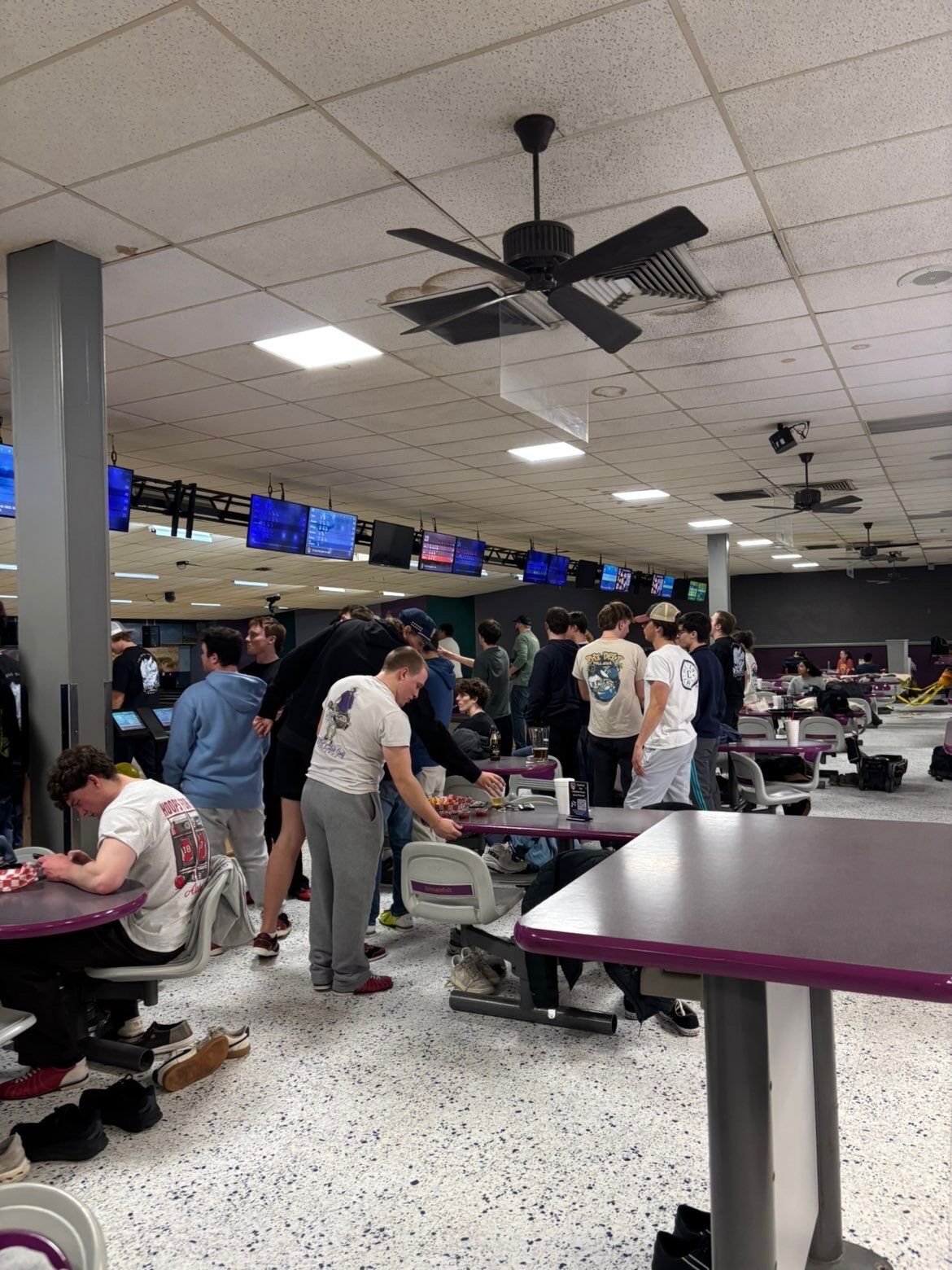 Brothers at a bowling alley