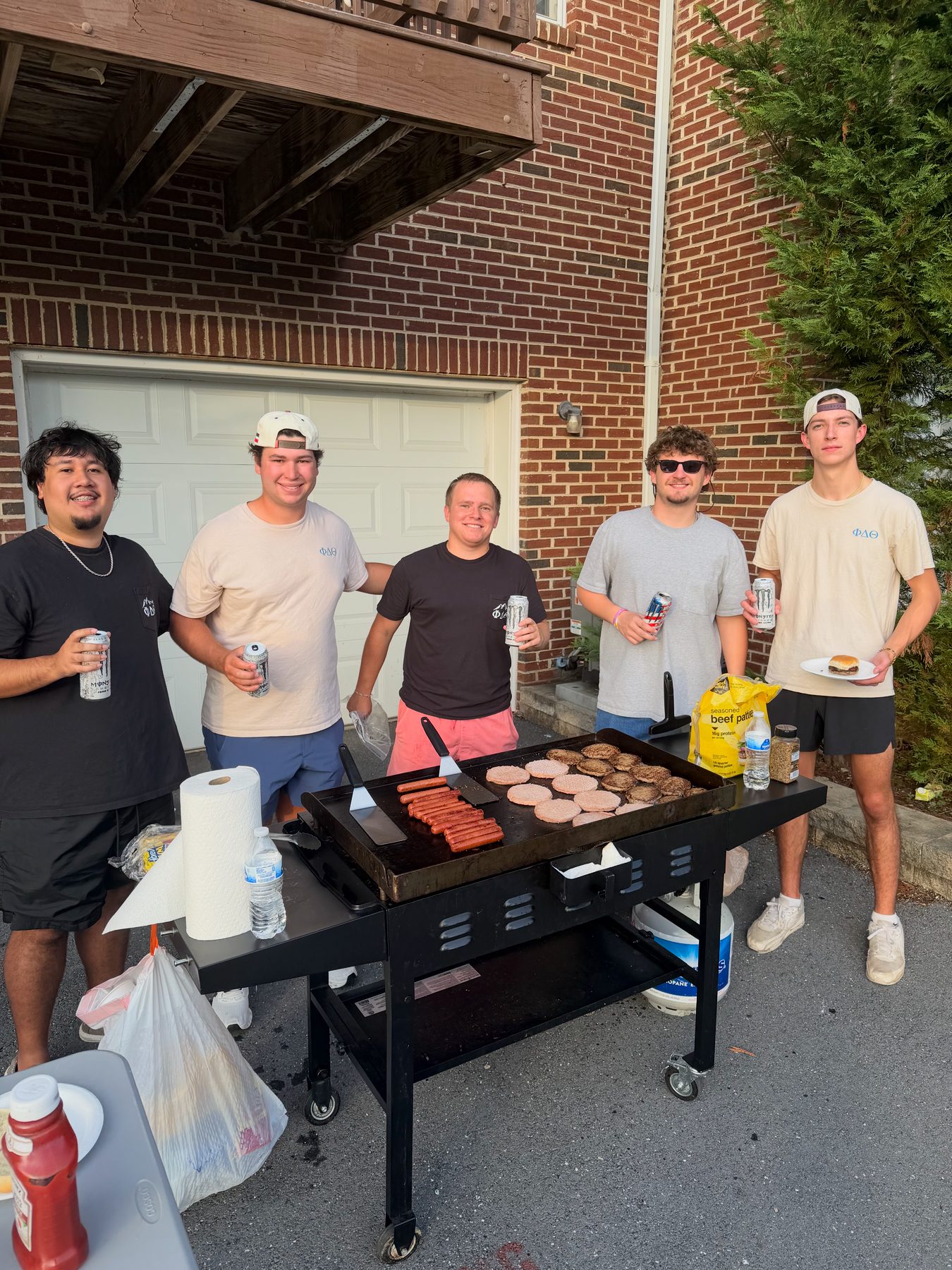 On the grill before kickoff