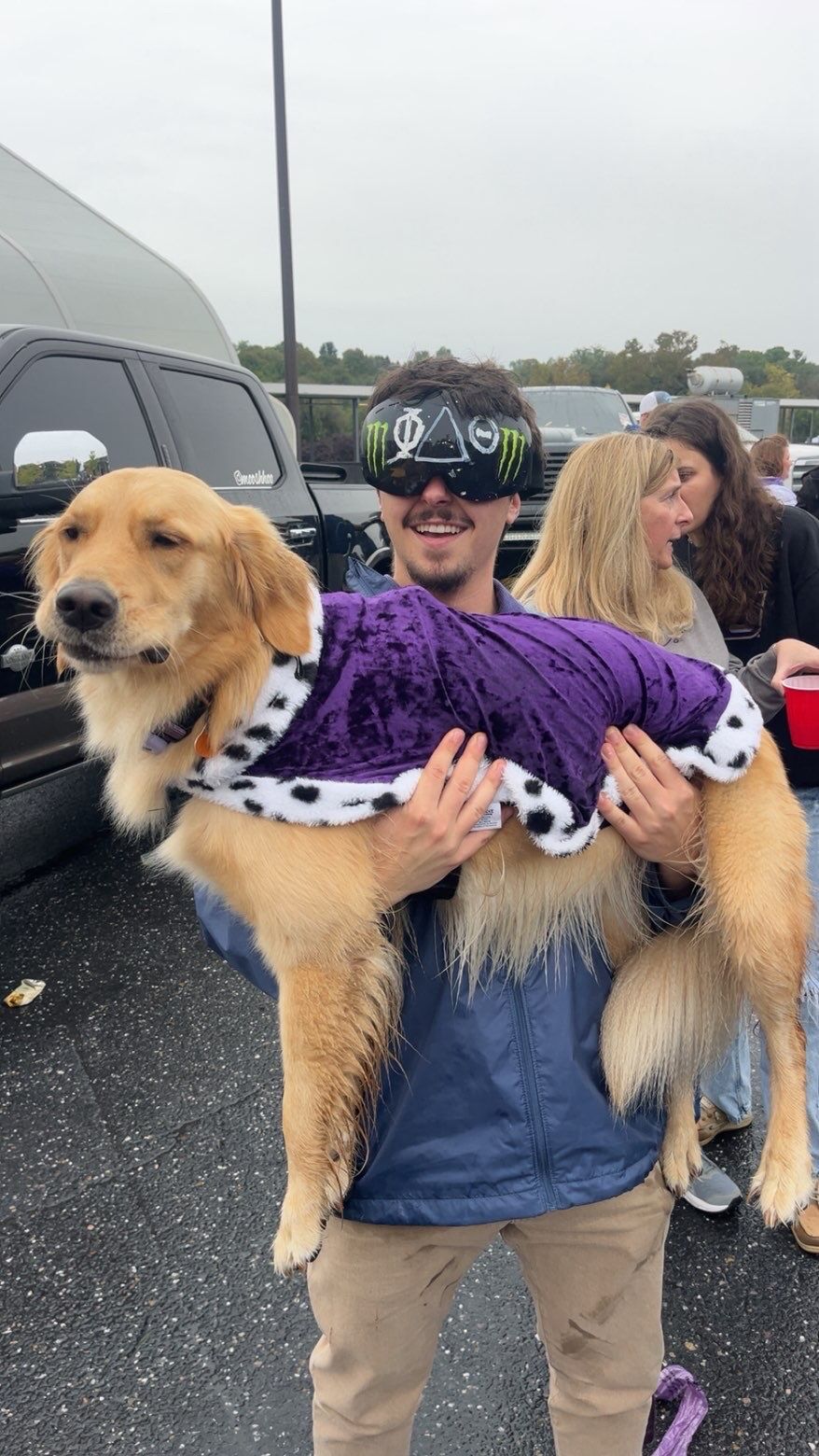 Monster goggles, game-day mascot
